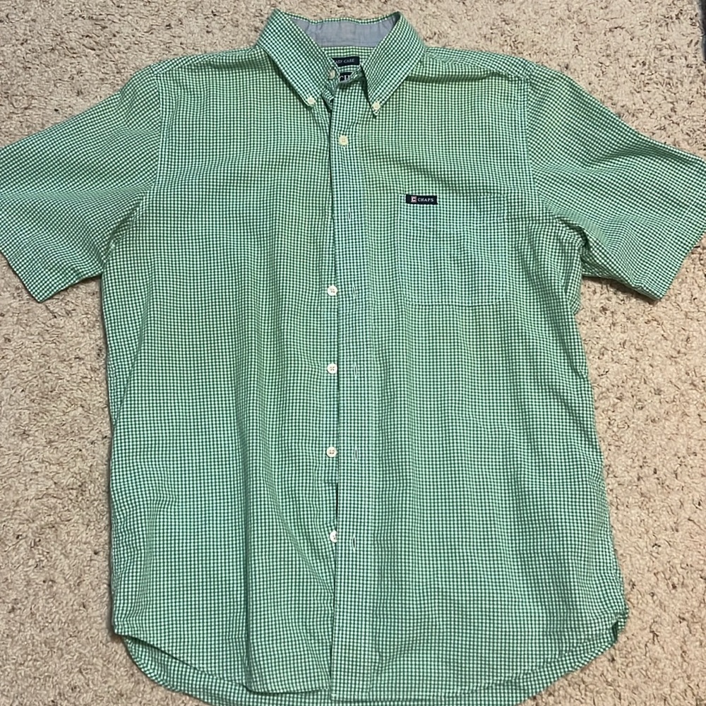 Chaps Men's Green Plaid Button-Down Shirt
